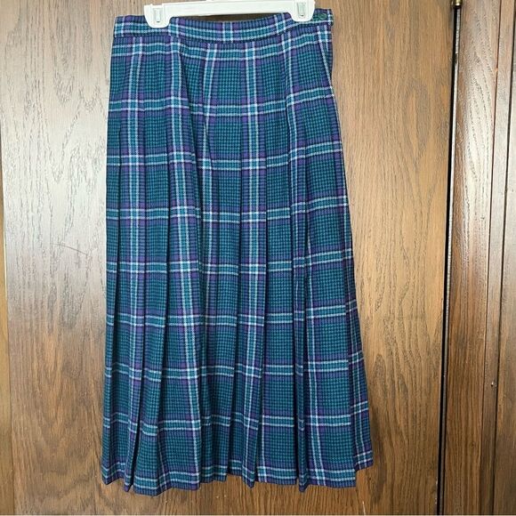 Pendleton Vintage Pleated Plaid Wool Skirt - Picture 2 of 4